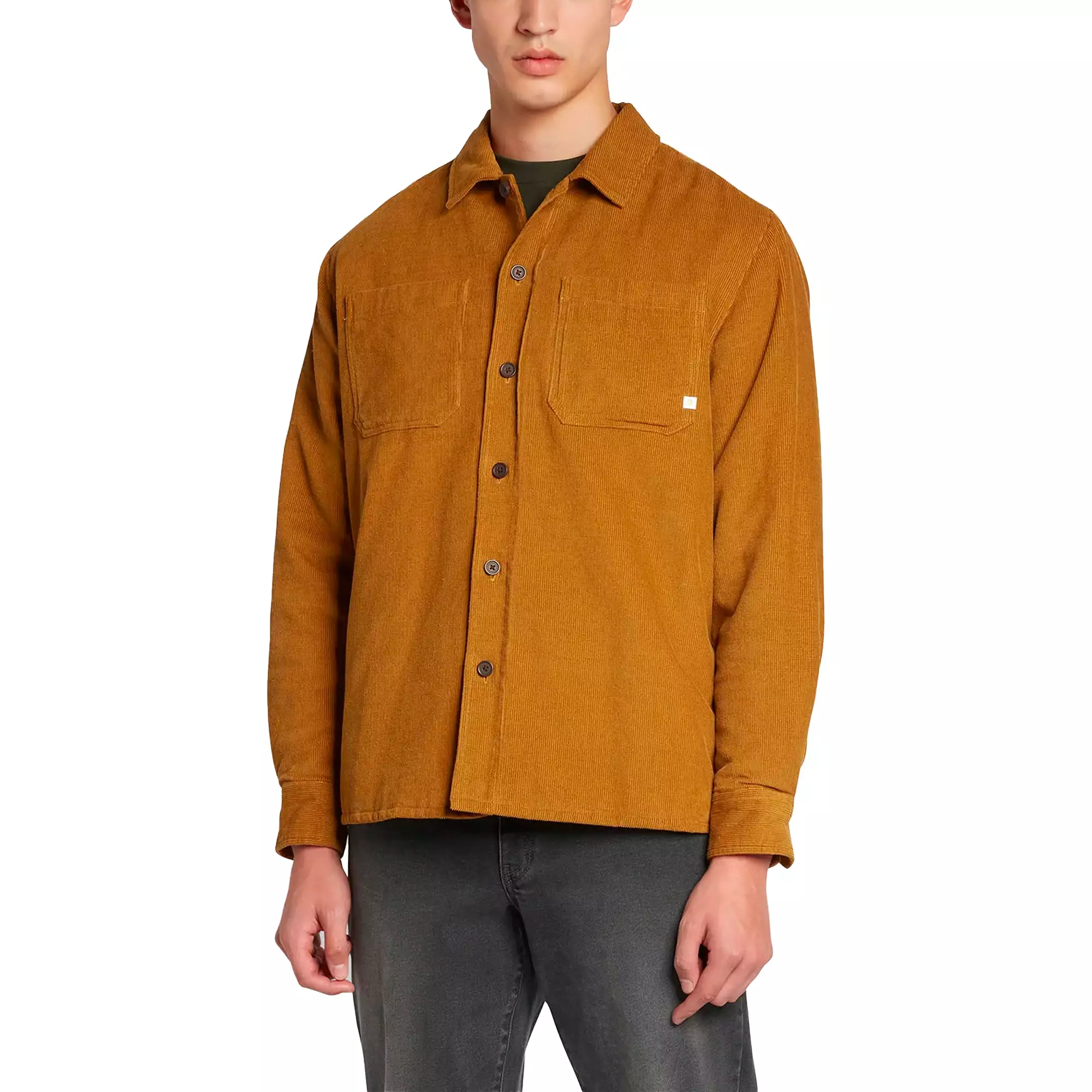 Farah Hunter Quilted Corduroy Overshirt - Rich Tobacco