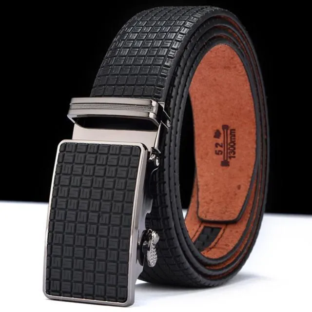 Fashion Design Men's Solid Pattern Genuine Leather Waist Belt Waistband