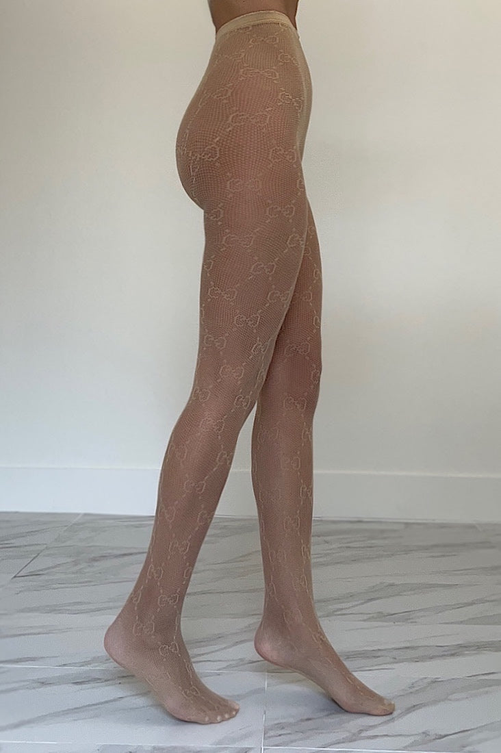 Fashion Pattern Tights- Nude