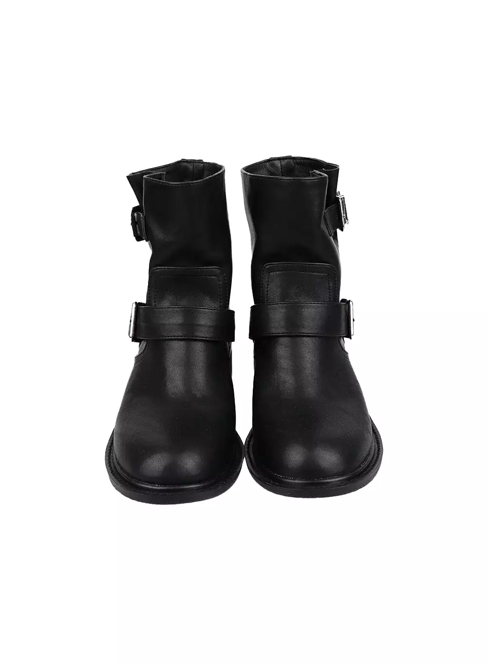 Faux Leather Buckle Boots CM427