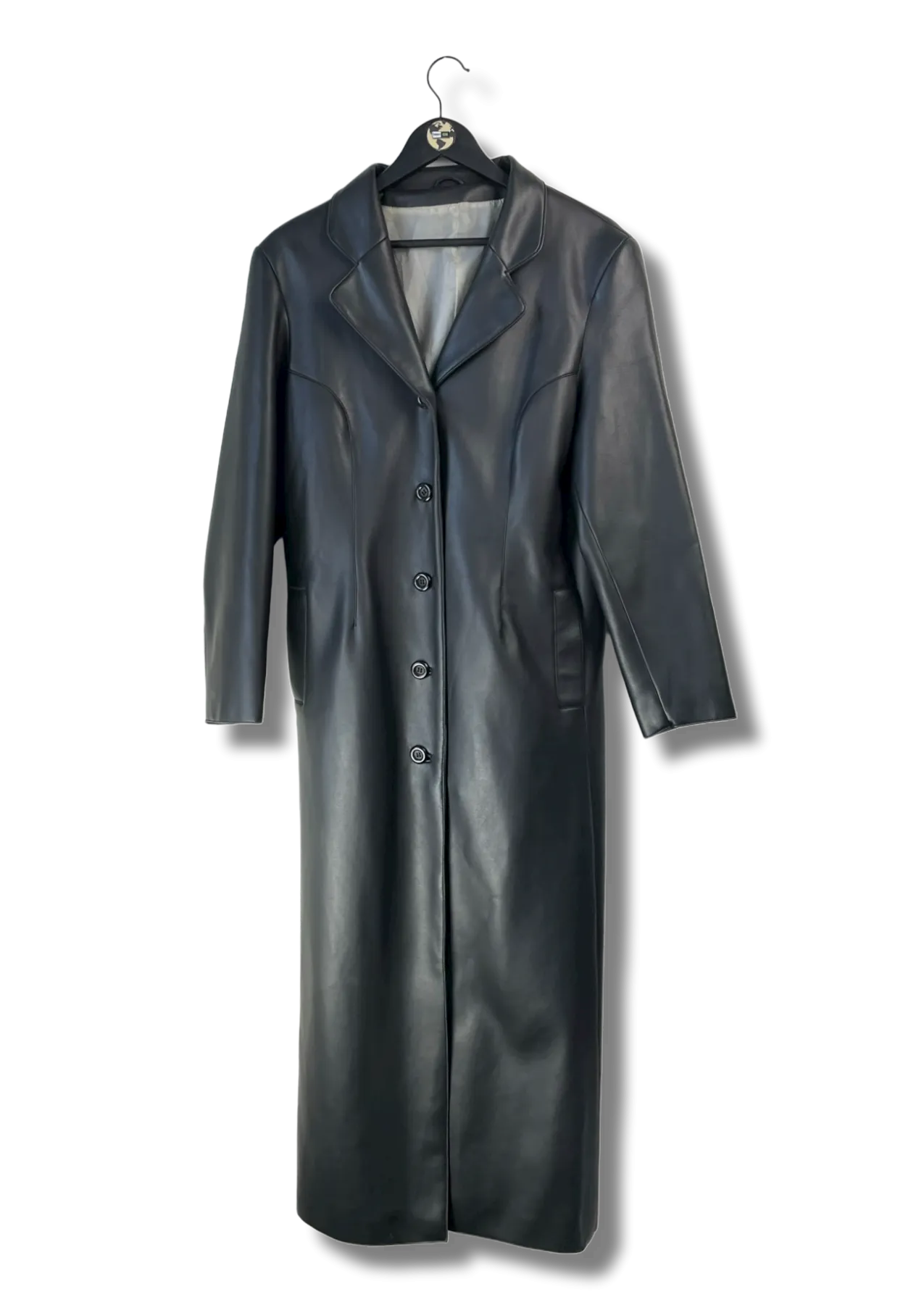 Faux Leather Trenchcoat L