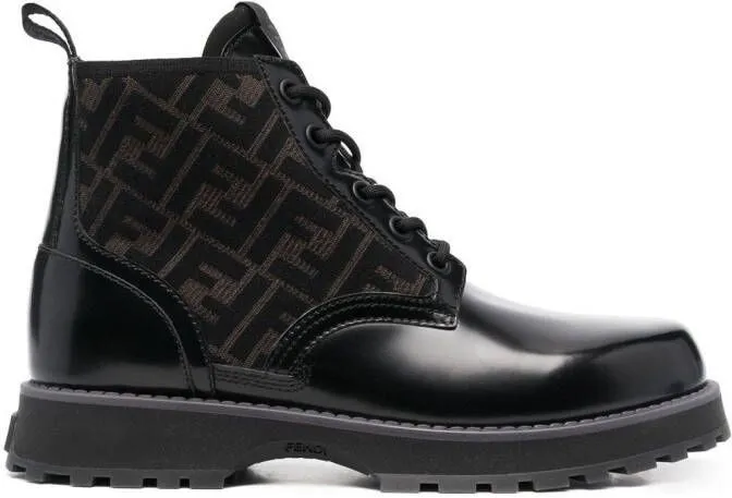 FENDI leather biker boots Black