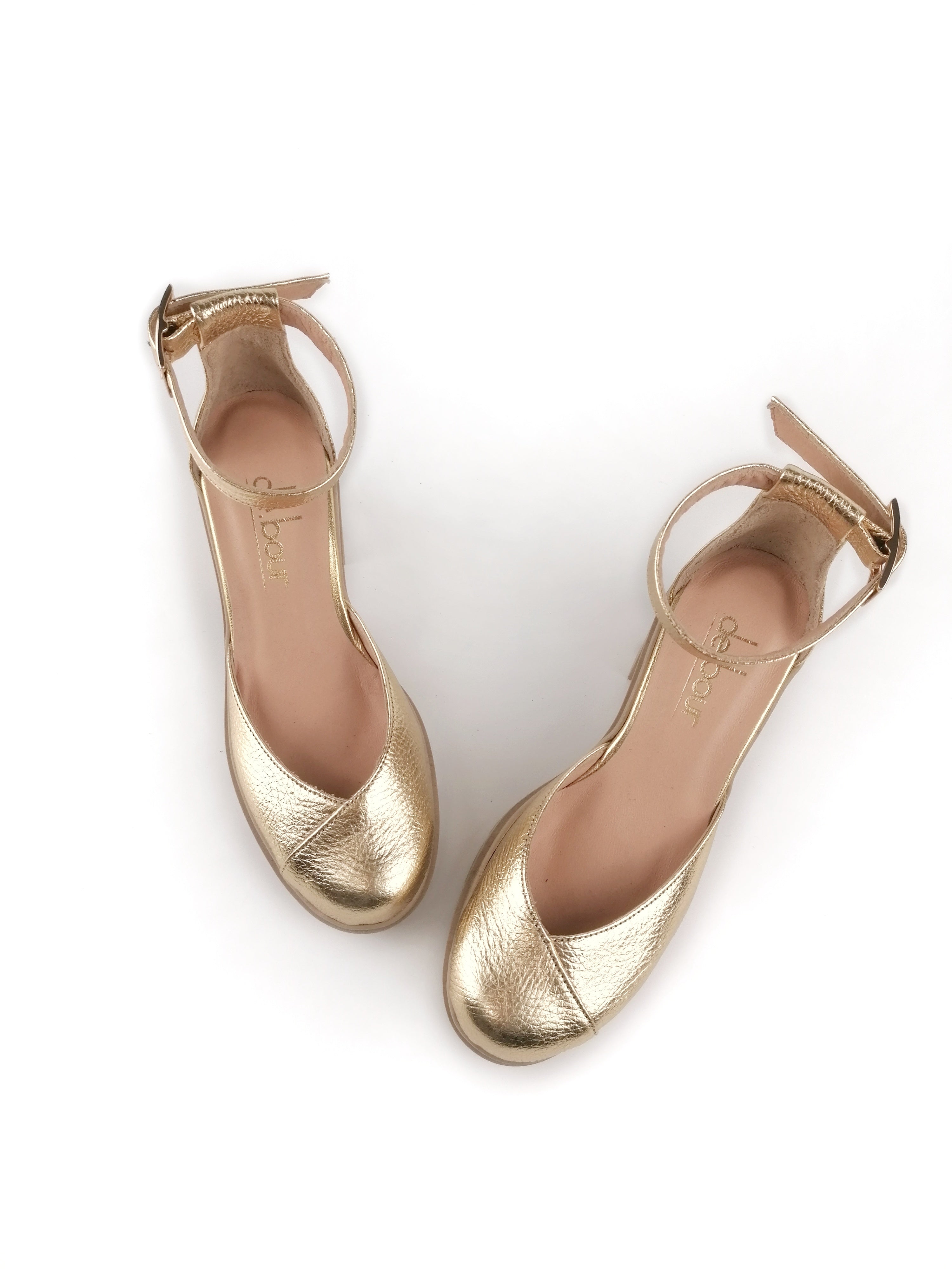 FIONA GOLD LEATHER RUBBER HEELS (7,5C