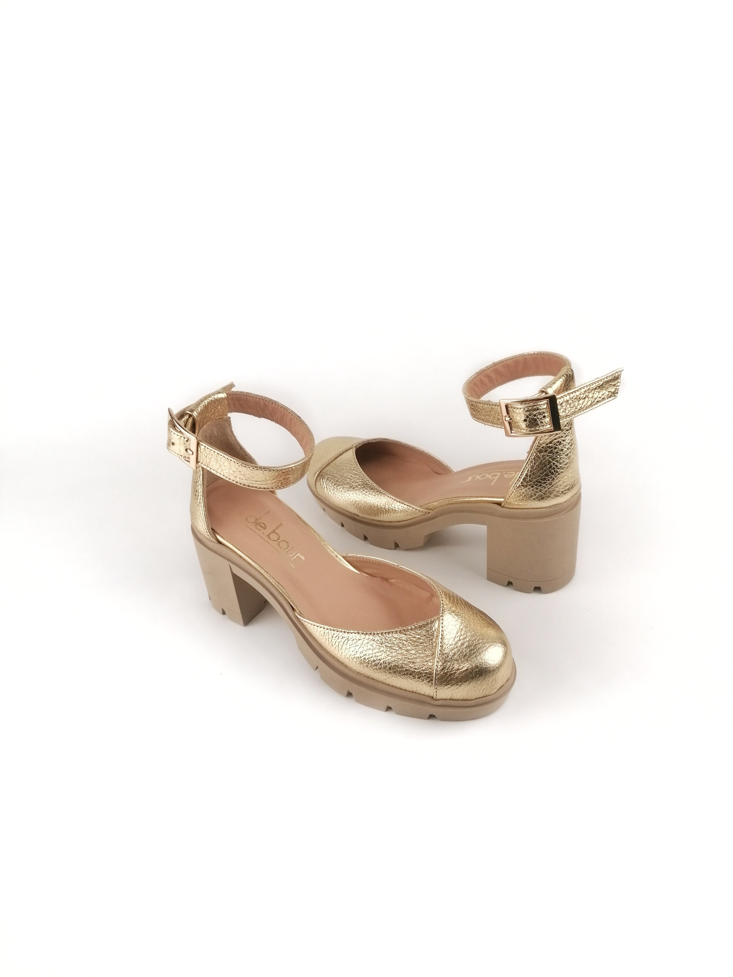 FIONA GOLD LEATHER RUBBER HEELS (7,5C