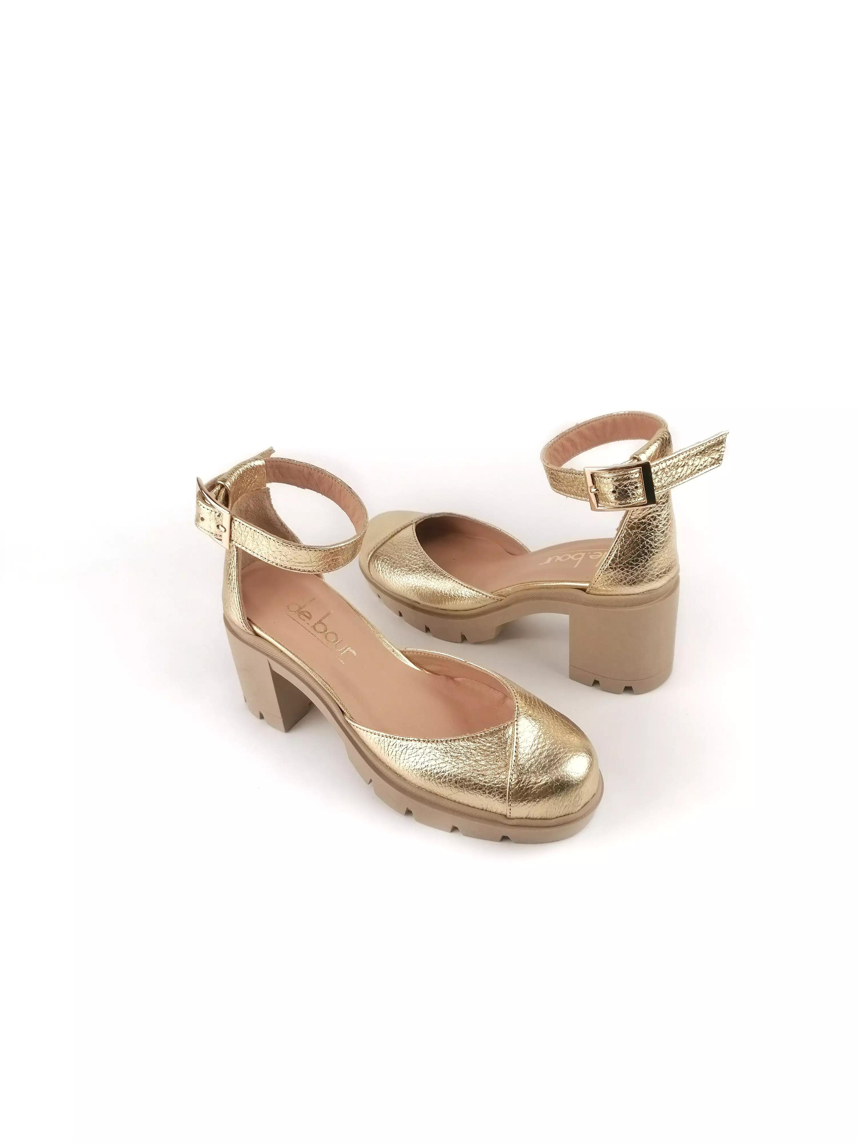 FIONA GOLD LEATHER RUBBER HEELS (7,5C