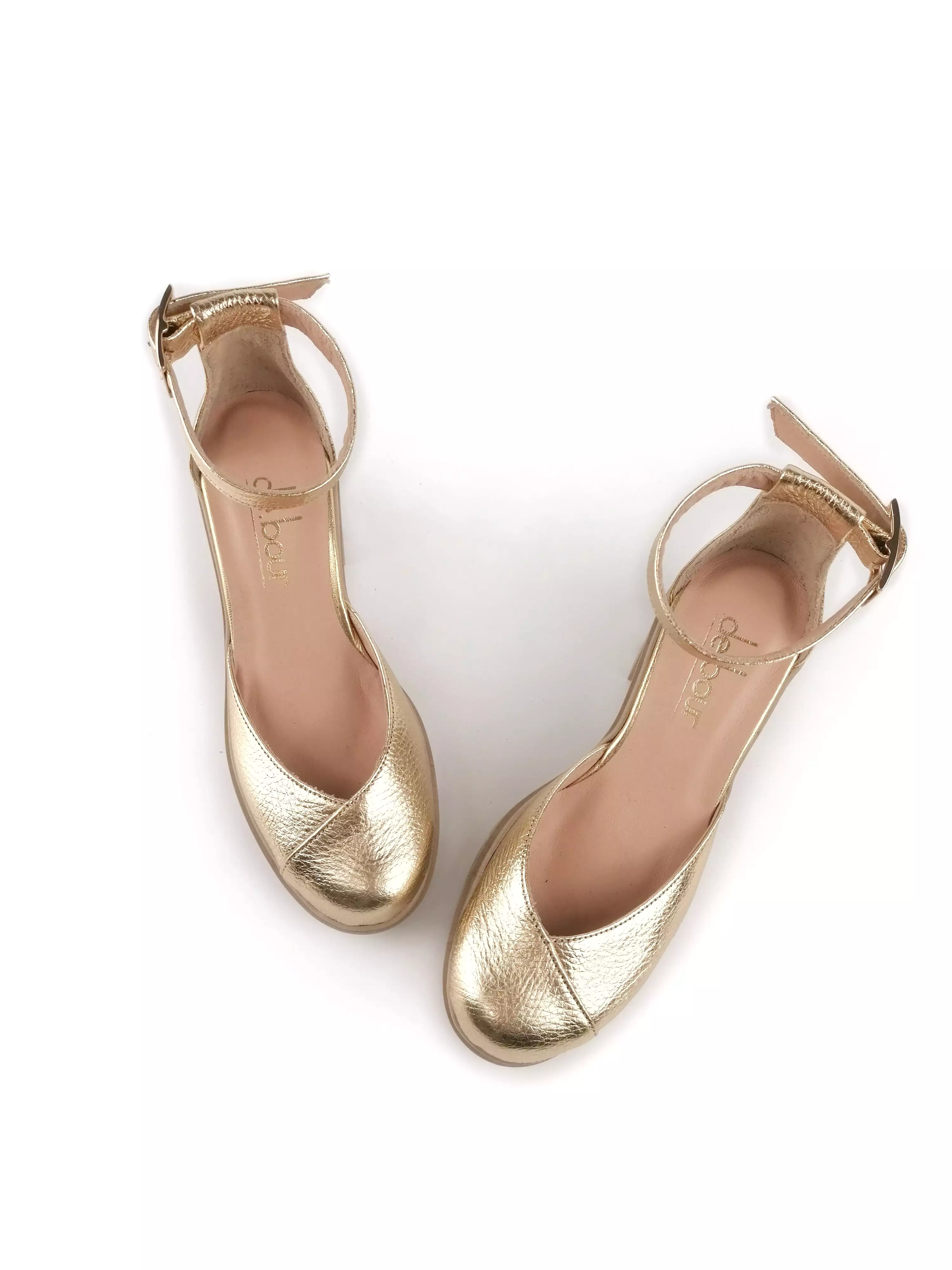 FIONA GOLD LEATHER RUBBER HEELS (7,5C