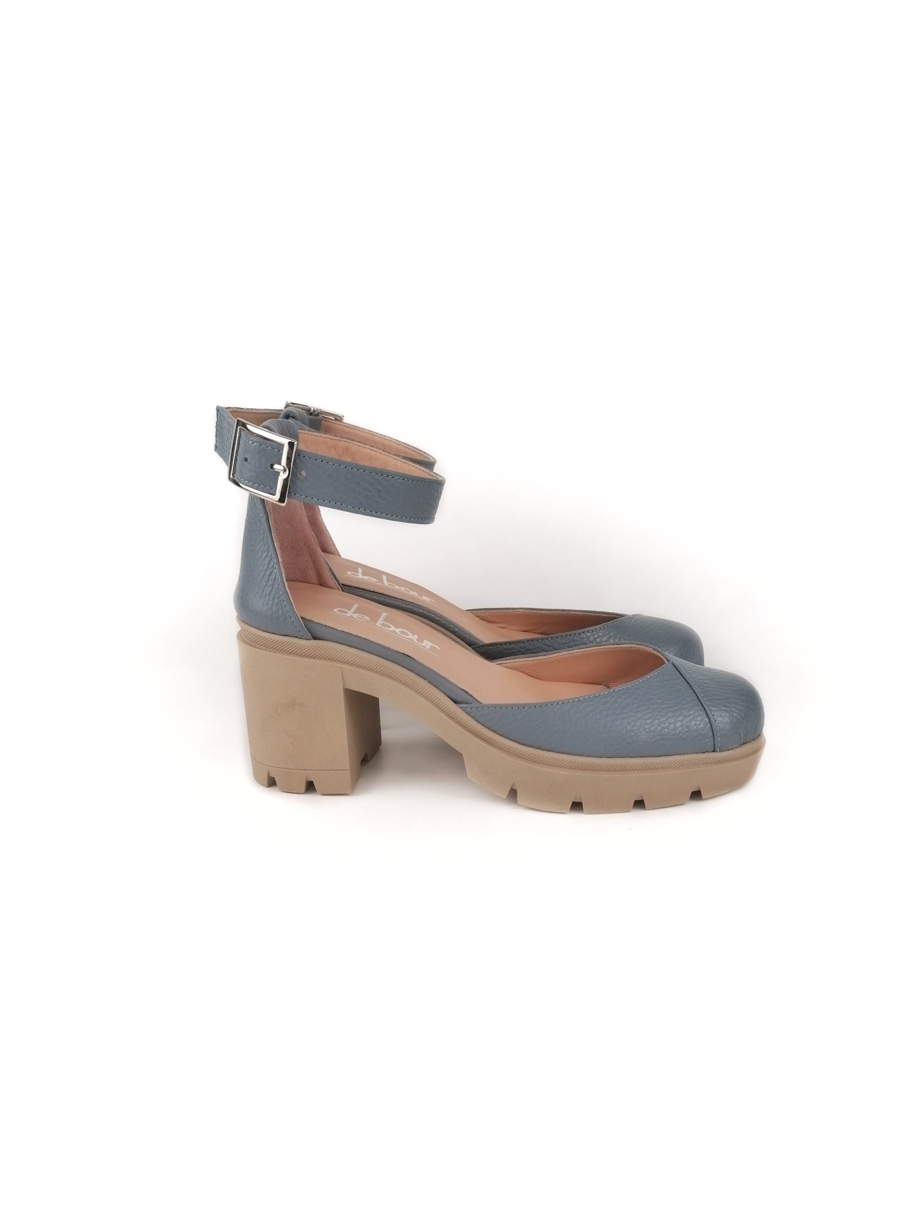 FIONA RAF BLUE LEATHER RUBBER HEELS (7,5C