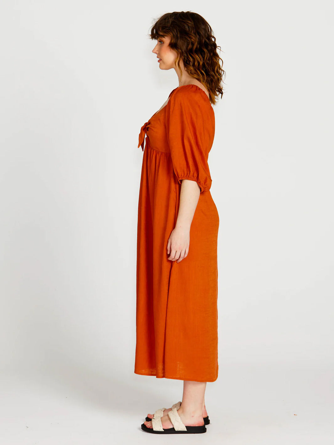 Francesca Puff Sleeve Midi Dress