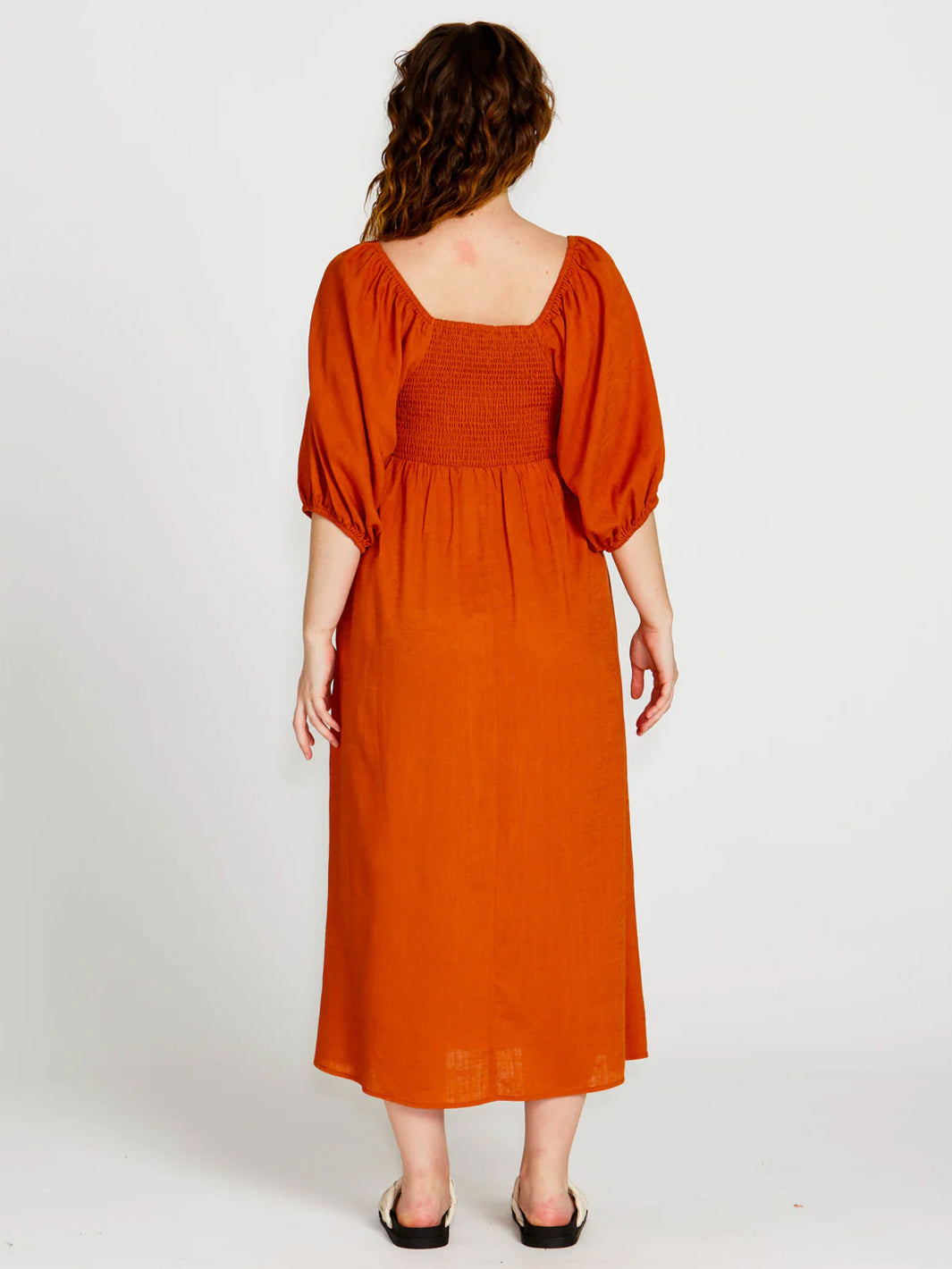 Francesca Puff Sleeve Midi Dress