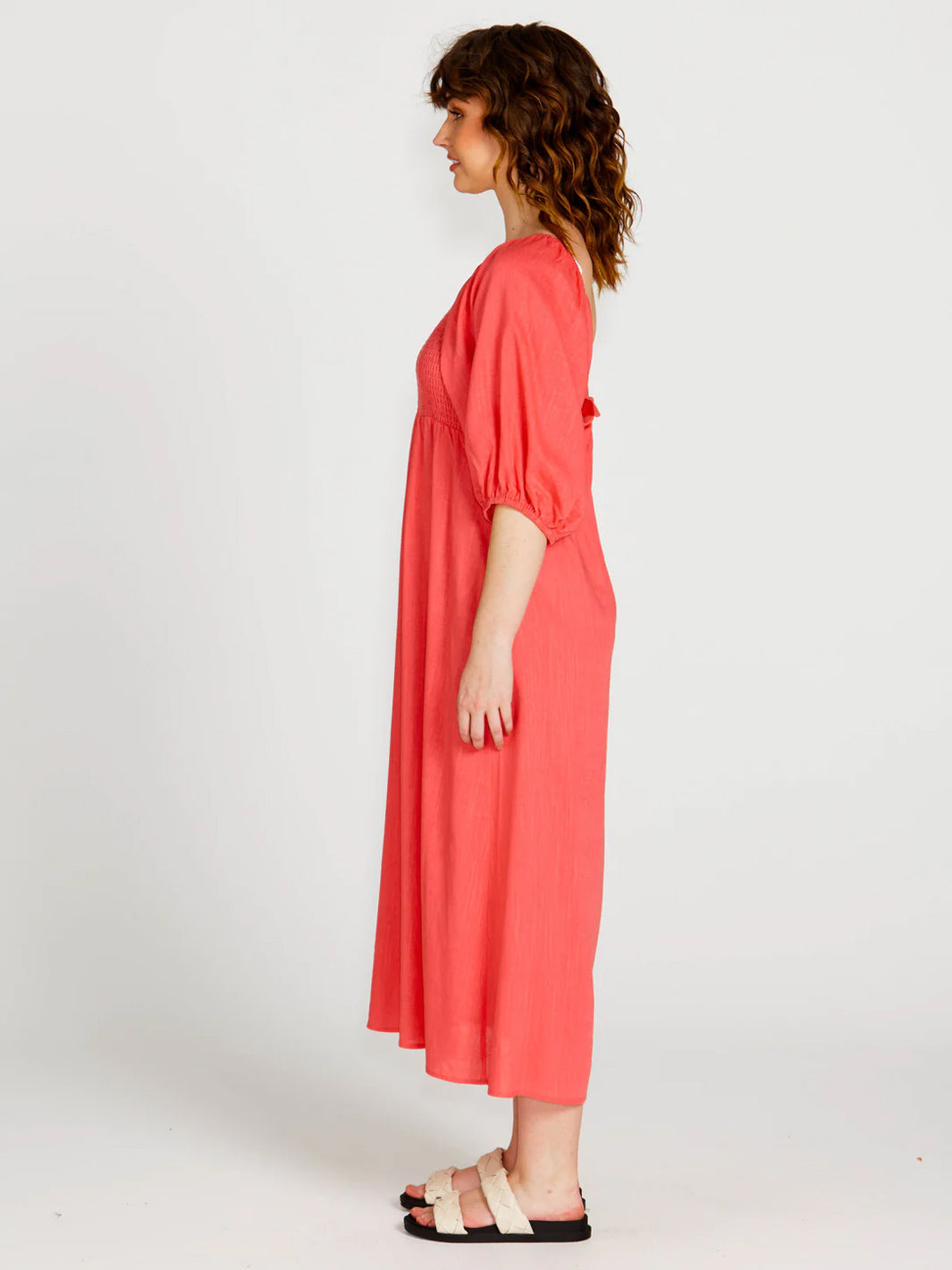 Francesca Puff Sleeve Midi Dress