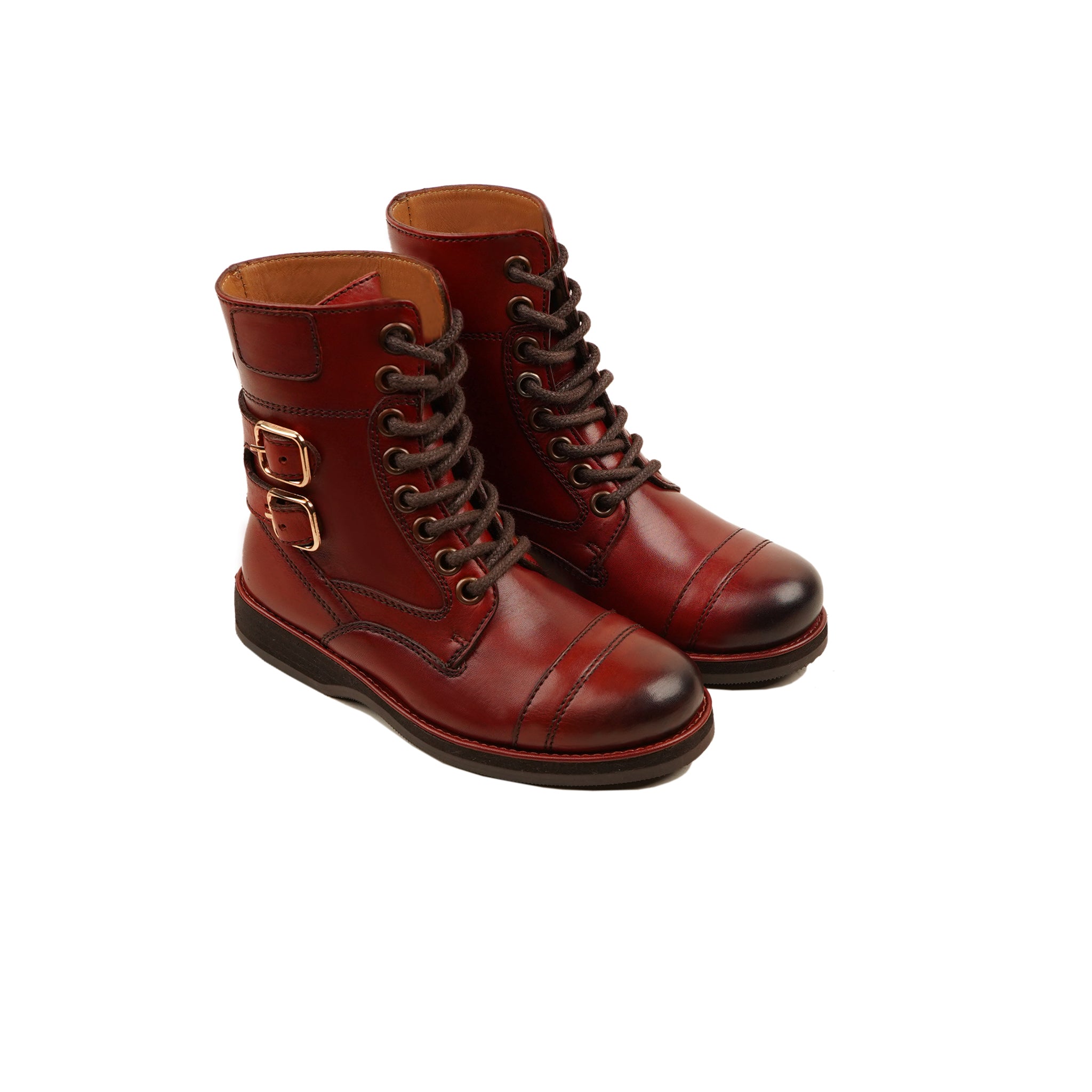 Garnacho - Kid's Oxblood Calf Leather Boot (5-12 Years Old)