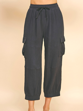 Get Going Cargo Pants - Charcoal