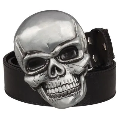 Goths Wild Style Skull Head Metal Smile Skeleton Head Buckle Belt