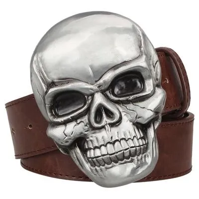 Goths Wild Style Skull Head Metal Smile Skeleton Head Buckle Belt