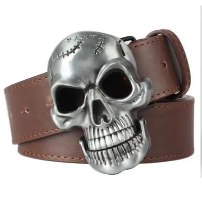 Goths Wild Style Skull Head Metal Smile Skeleton Head Buckle Belt