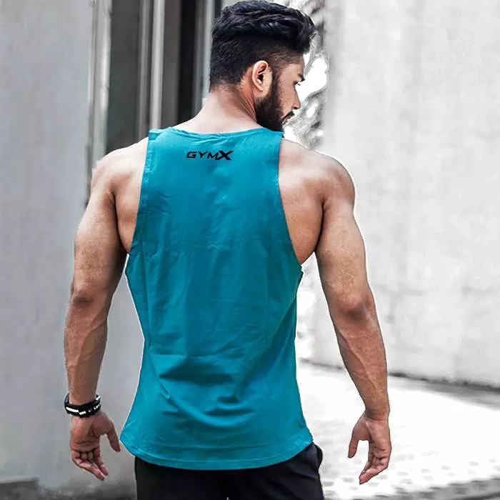 GymX Army Tank- Teal Blue- Essential Series - Sale