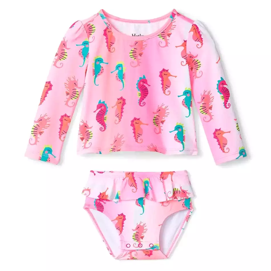 Hatley Kids Little Sea Horses Baby Rashguard Set S23SHI1183