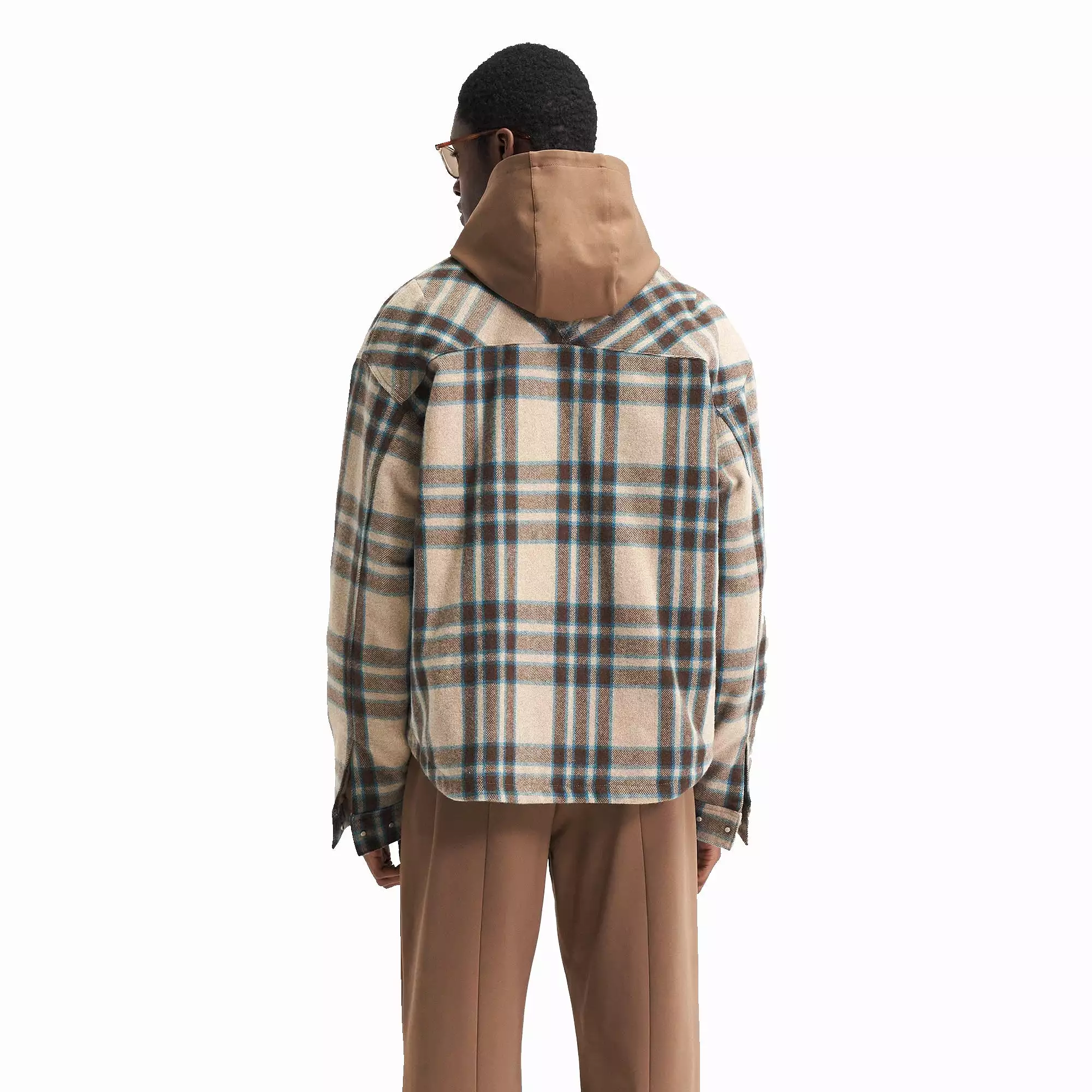 HEAVY ZIP OVERSHIRT 'BROWN CHECK'