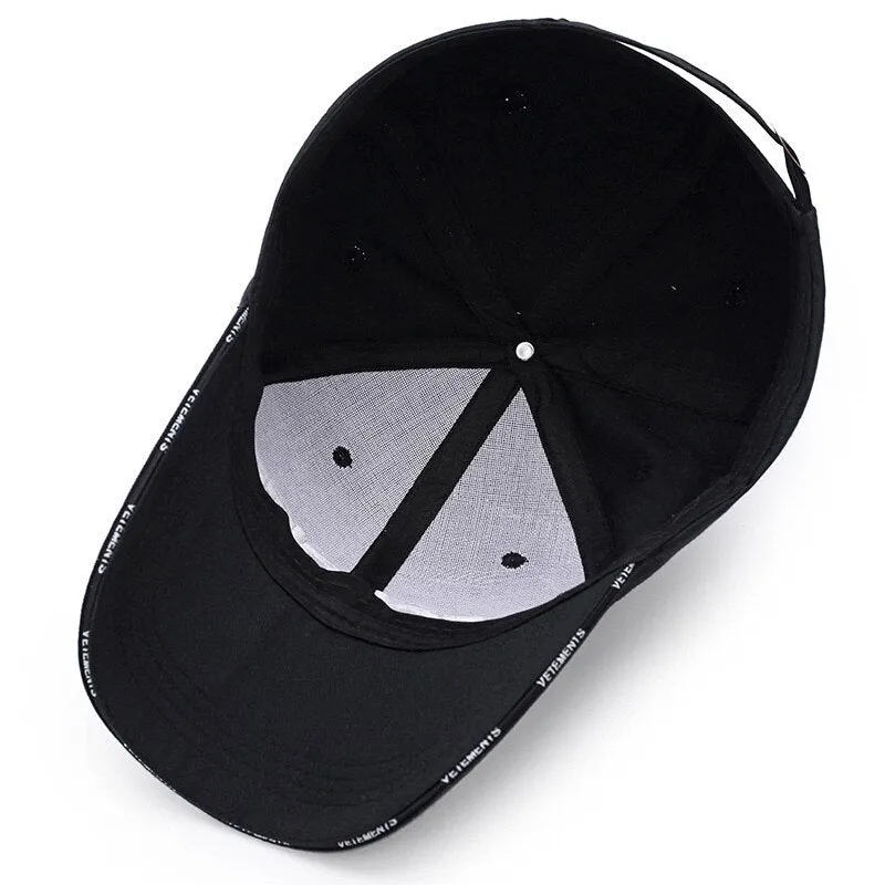 Hip Hop Summer Unisex Black White Simple Letter Embroidered Baseball Cap