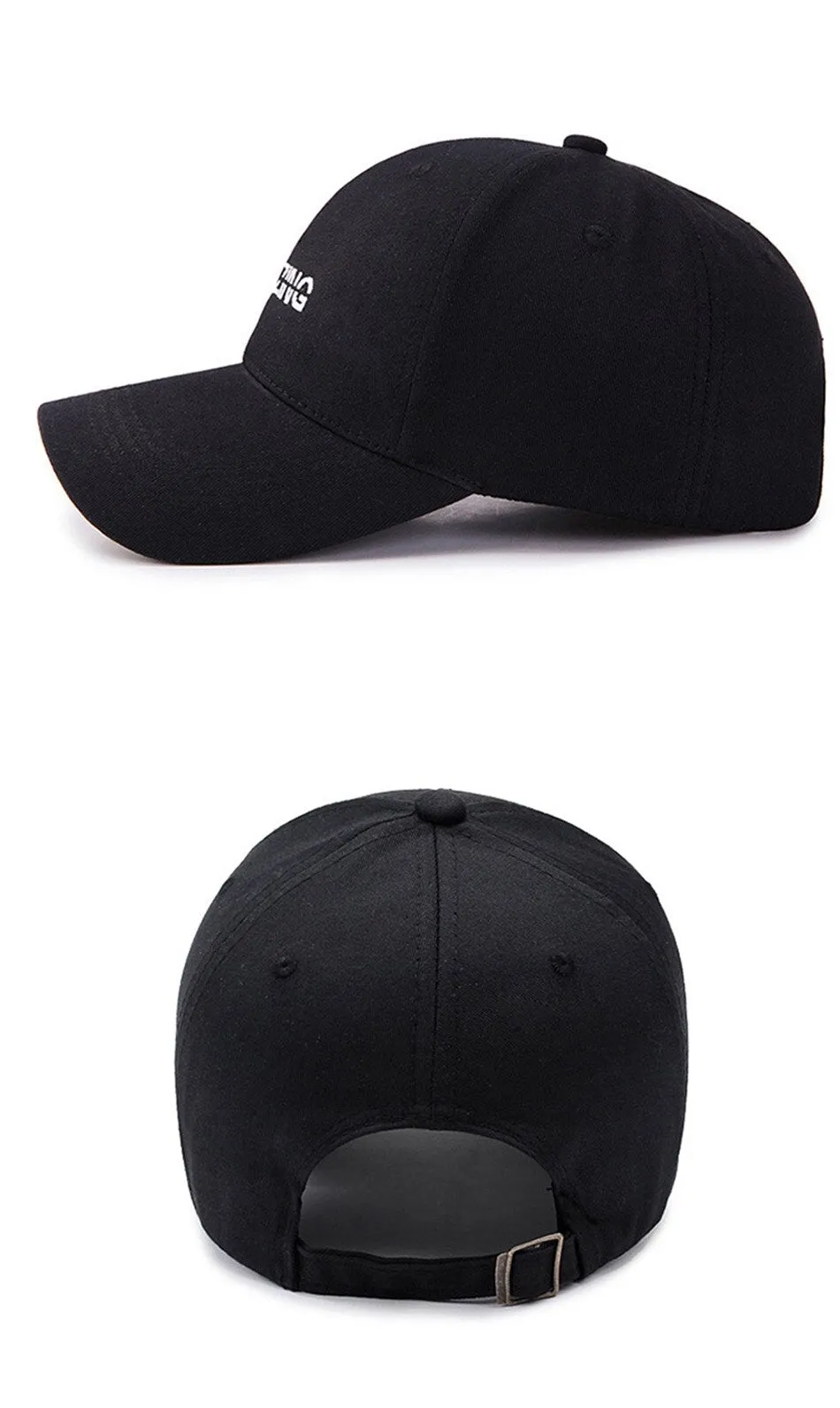 Hip Hop Summer Unisex Black White Simple Letter Embroidered Baseball Cap