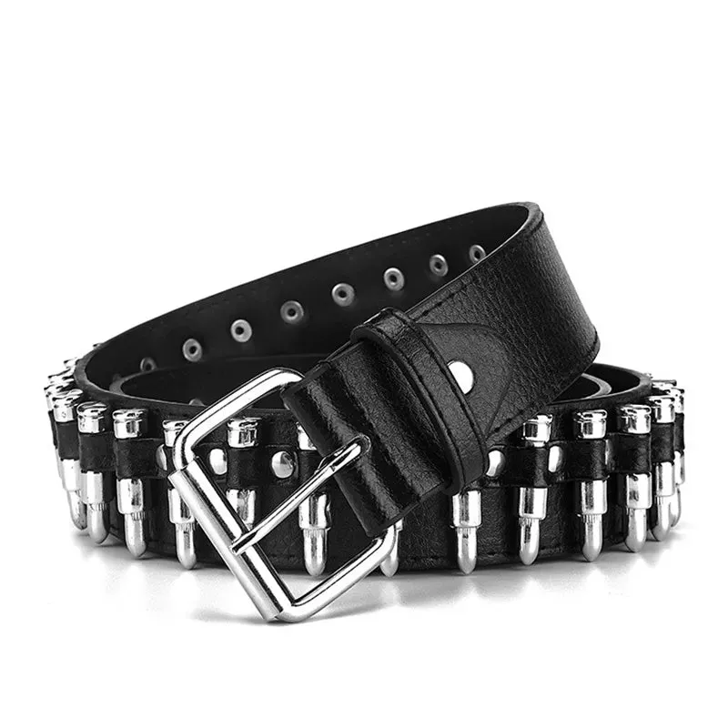 Hollow Decoration Leather Studded Belt