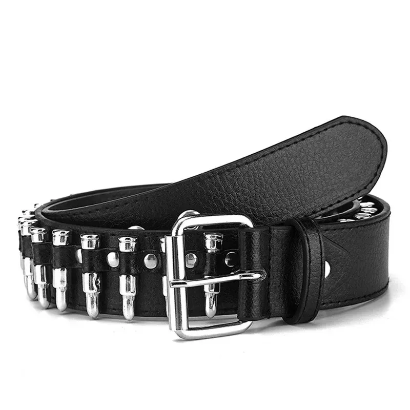 Hollow Decoration Leather Studded Belt