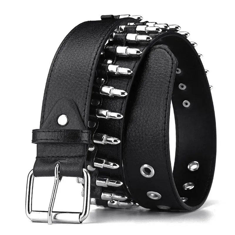 Hollow Decoration Leather Studded Belt