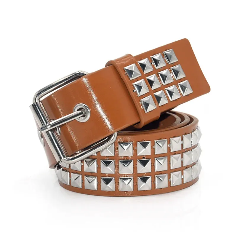 Hollow Decoration Leather Studded Belt