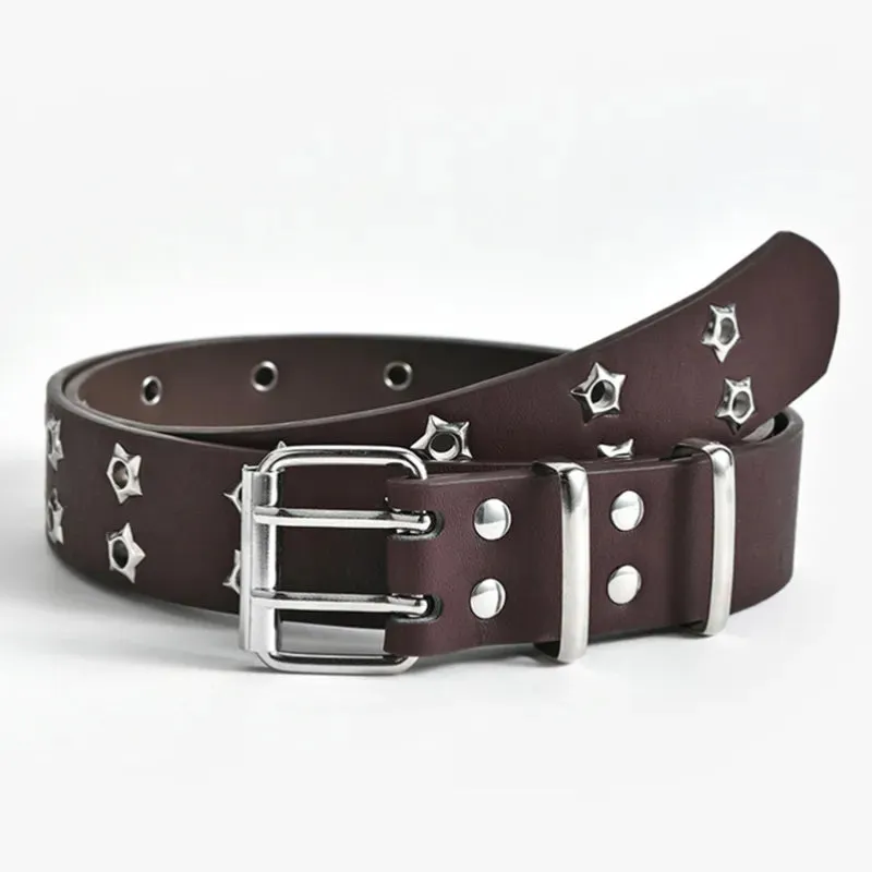 Hollow Decoration Leather Studded Belt