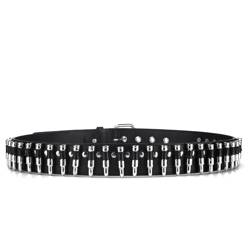 Hollow Decoration Leather Studded Belt