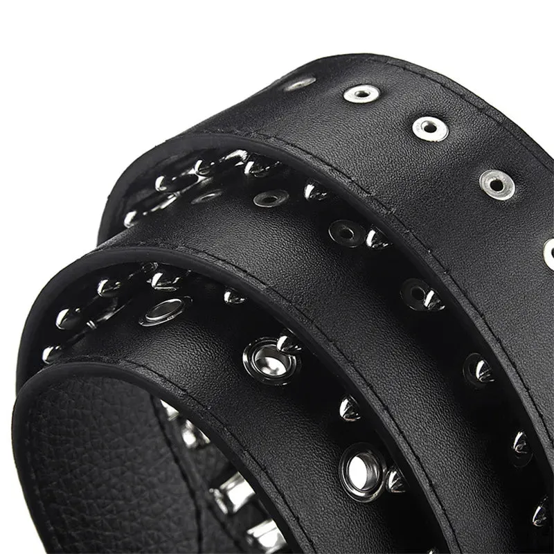 Hollow Decoration Leather Studded Belt