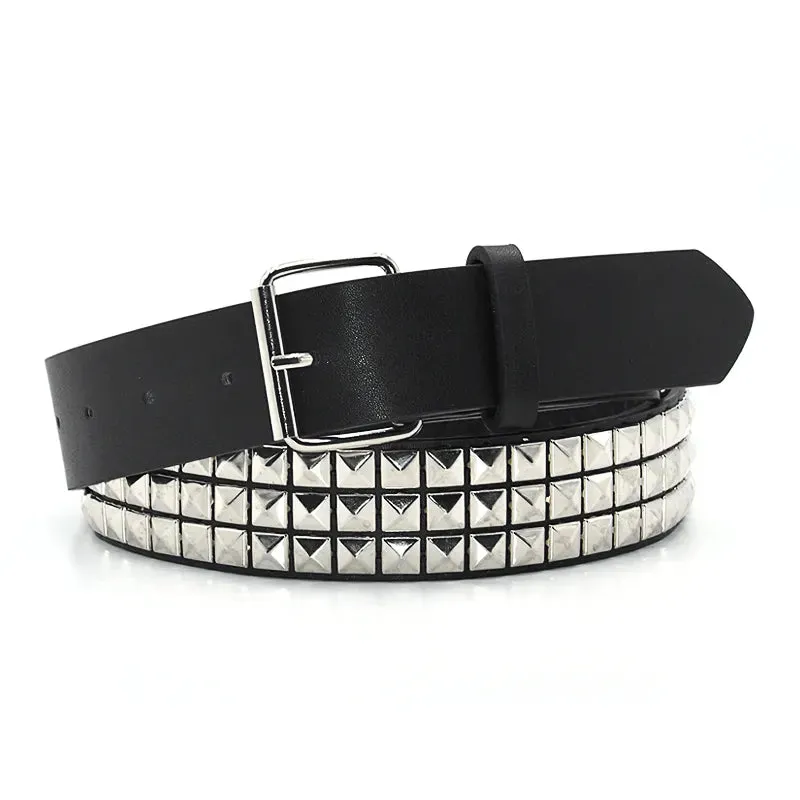 Hollow Decoration Leather Studded Belt