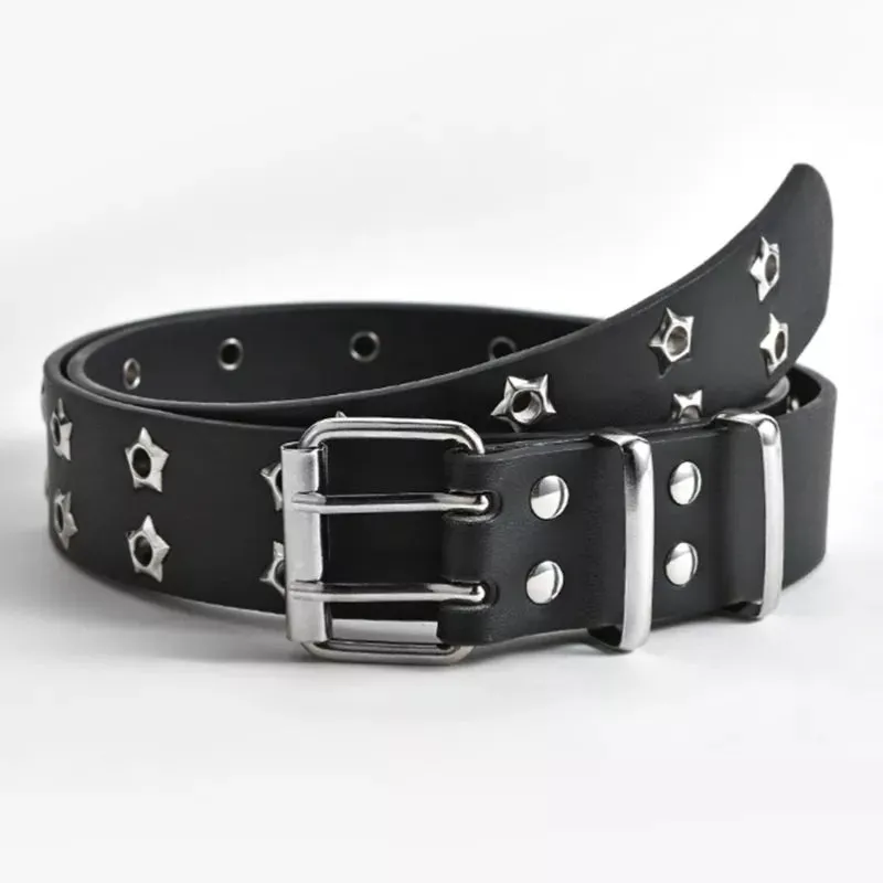 Hollow Decoration Leather Studded Belt