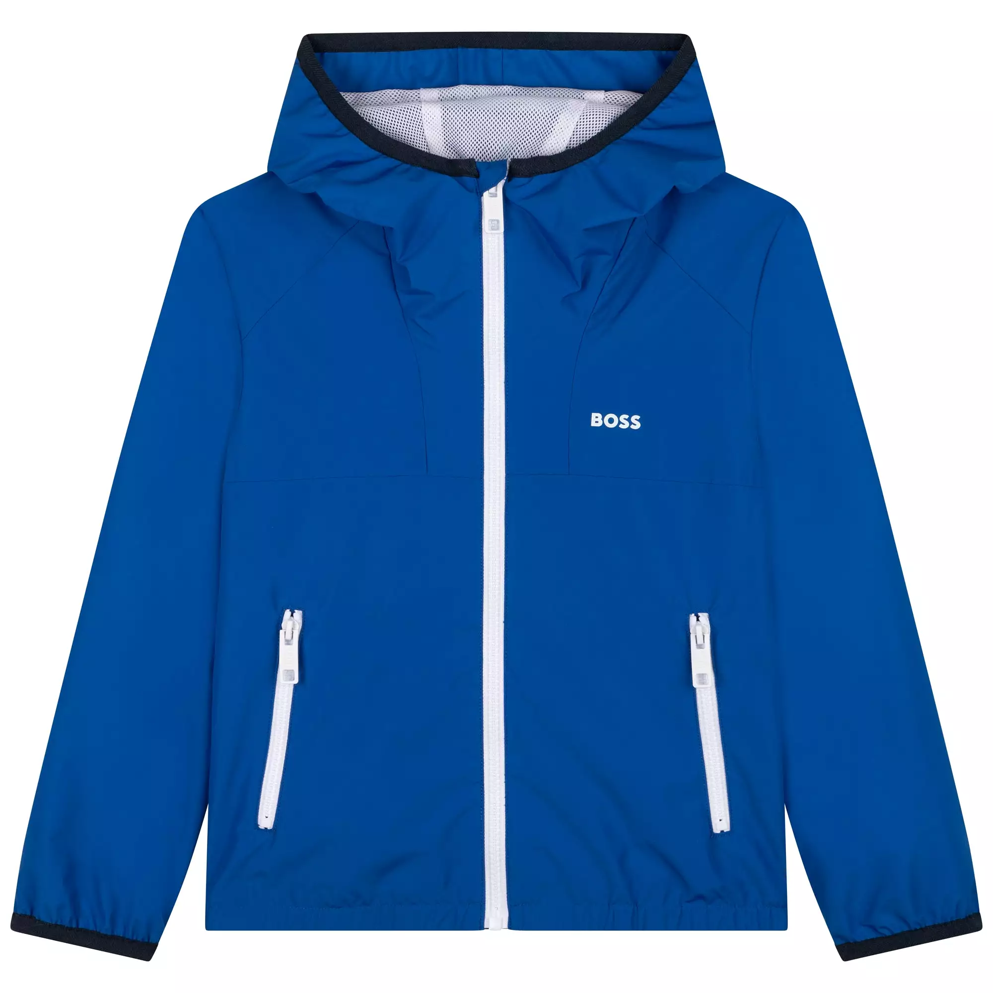 Hugo Boss Boys Hooded Windbreaker w/Logo_ Electric Blue J26469-871