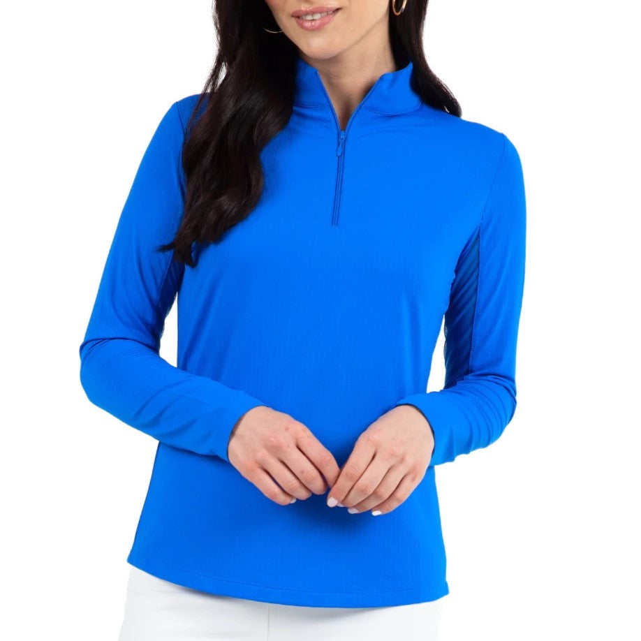 IBKUL Mock Long Sleeve Blue