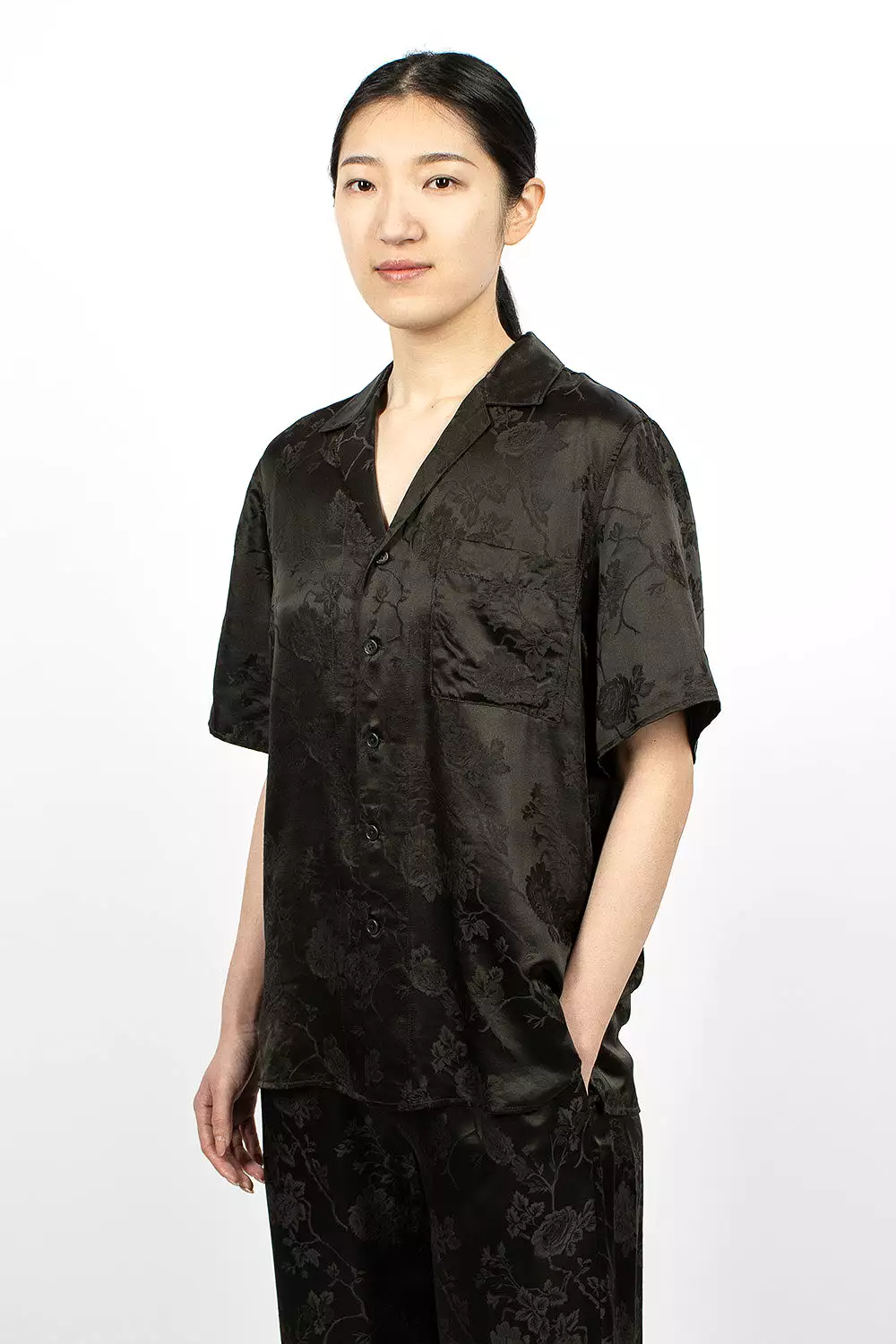 Jacquard Camp Shirt Dark Slate