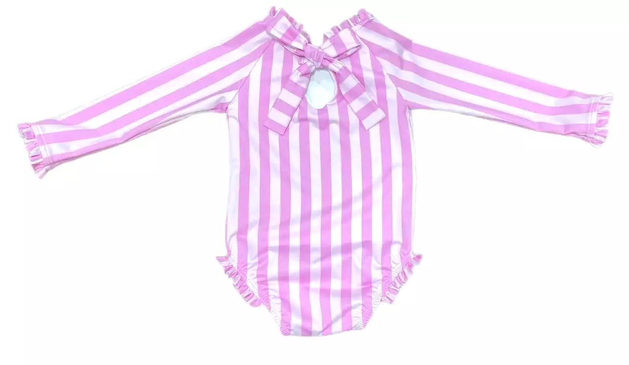 James & Lottie - Pink Stripe Leighton Rashguard