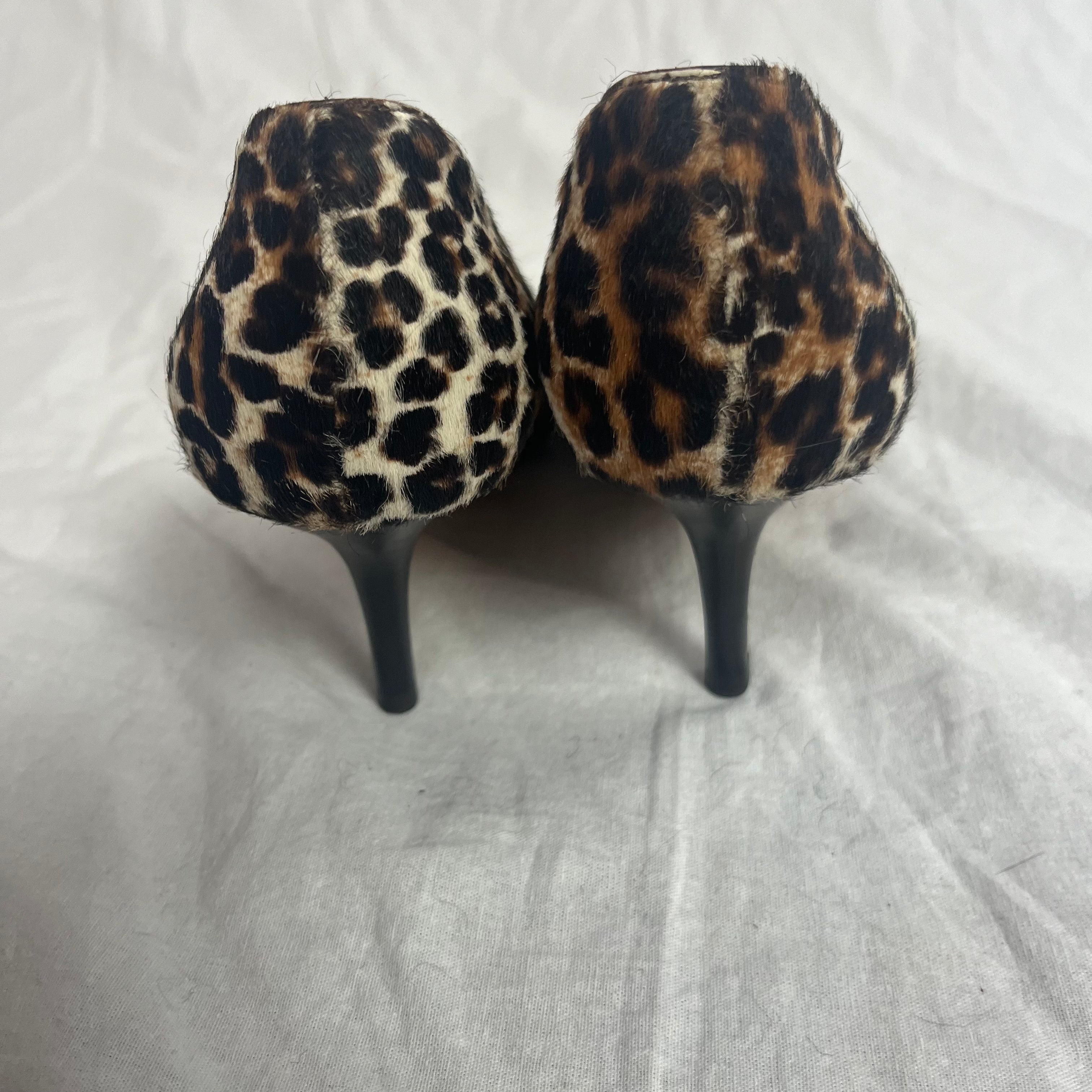 Jimmy Choo Leopardprint Calfhair Low Heel Pumps 37.5