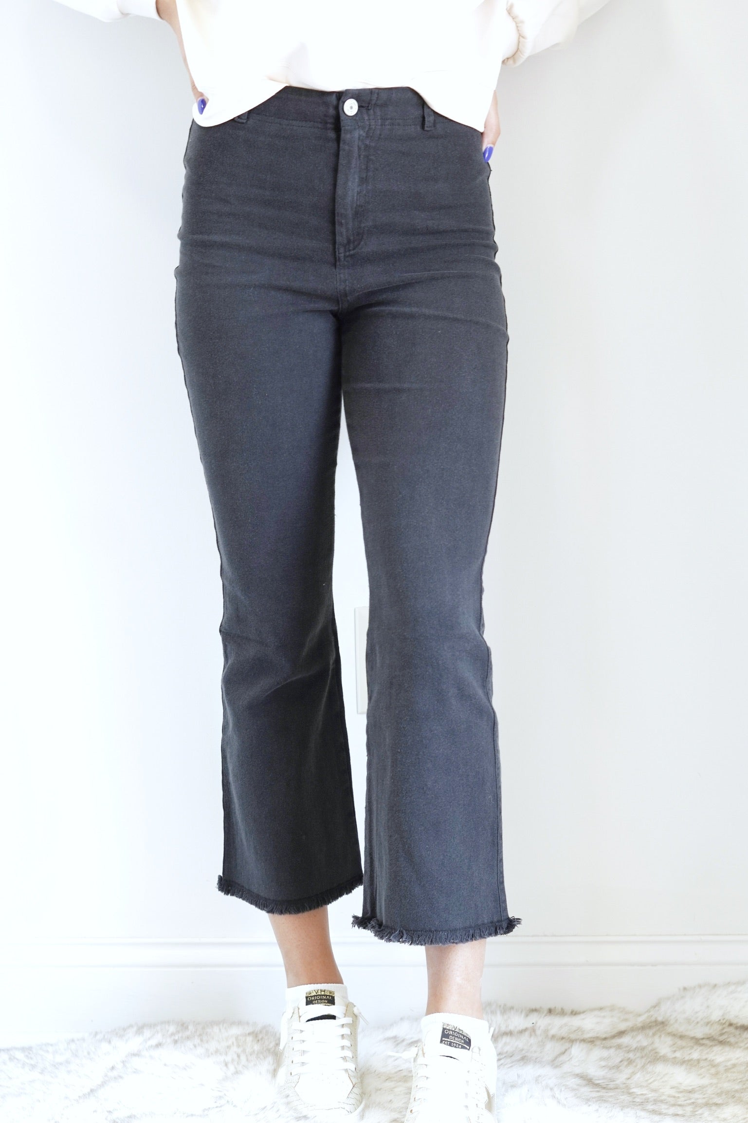 Judy Raw Hem High Waisted Pants