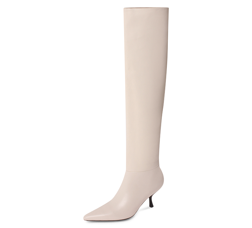 Kitten Heel Knee High Boots