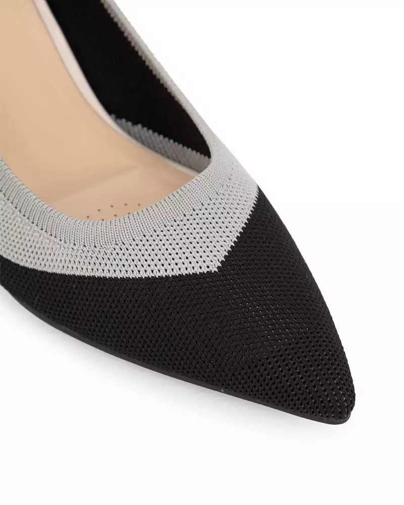 Knit Slip On Comfortable Kitten Heel Pumps