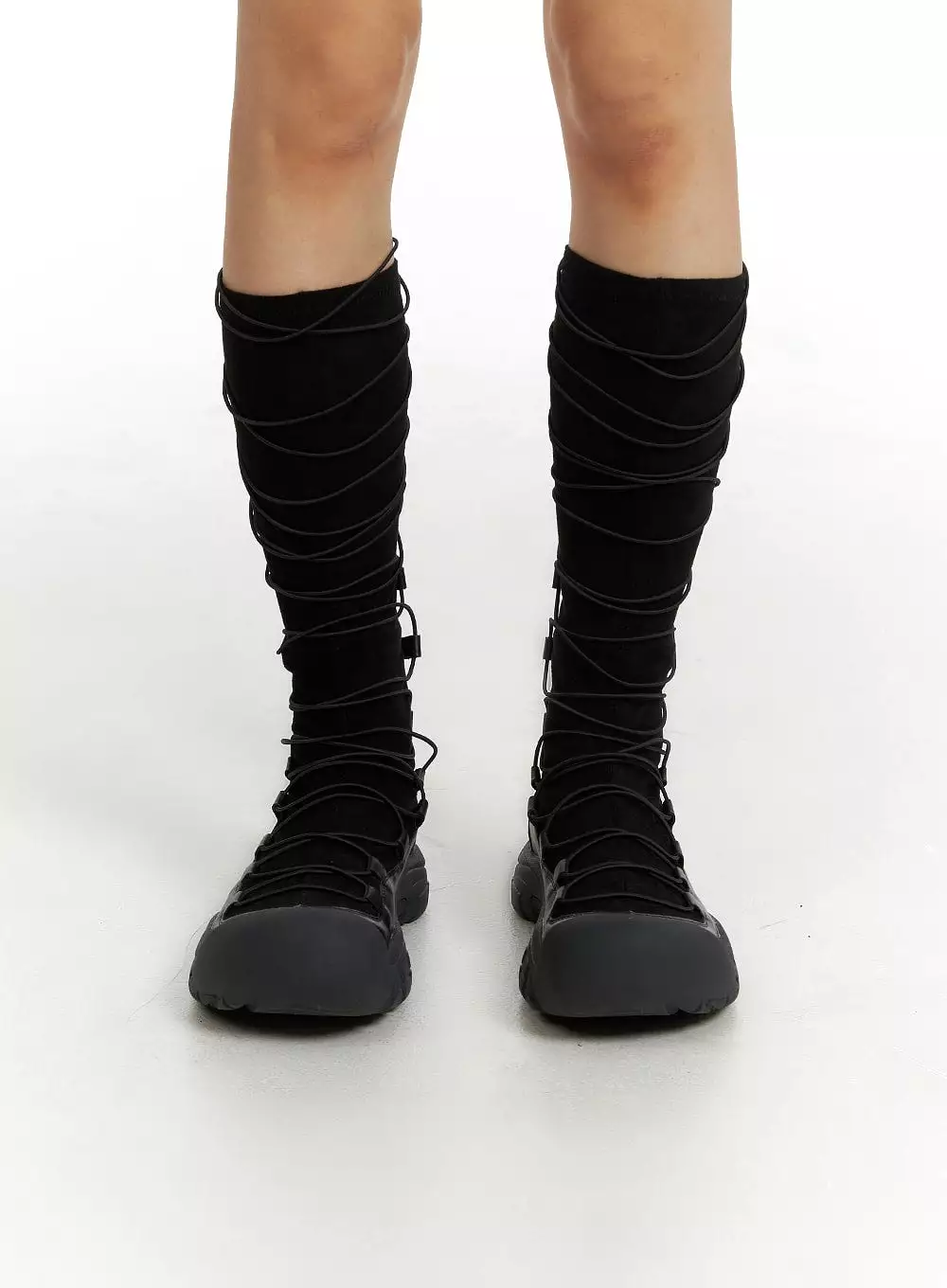 Lace-Up Platform Boots CJ431