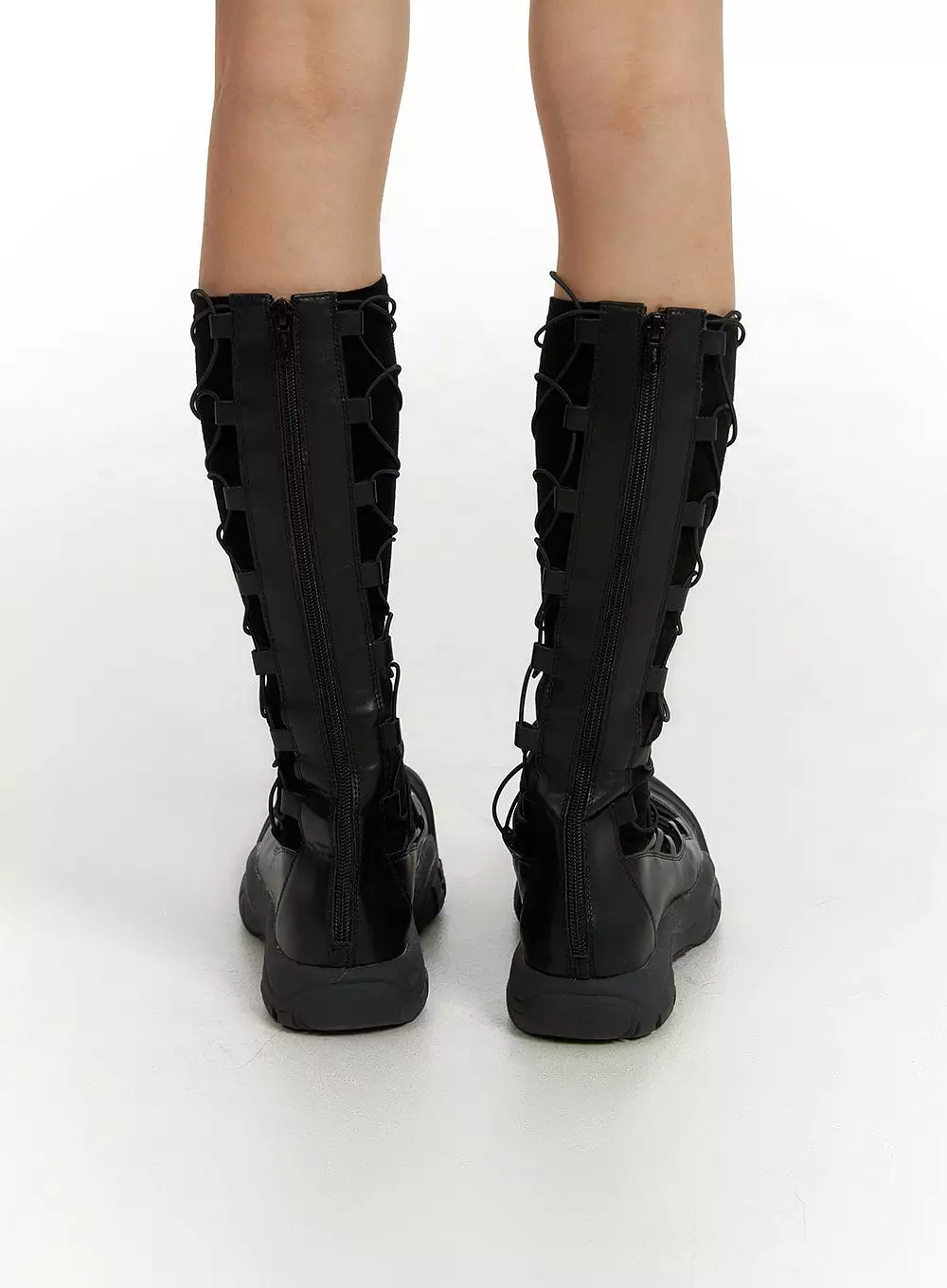 Lace-Up Platform Boots CJ431