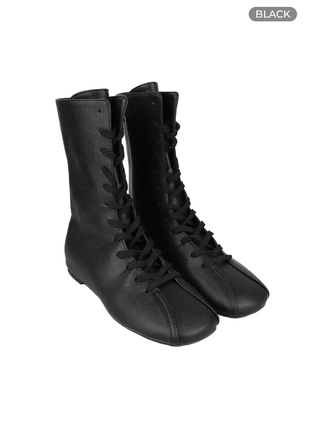 Lace-Up Zipper Boots OM421