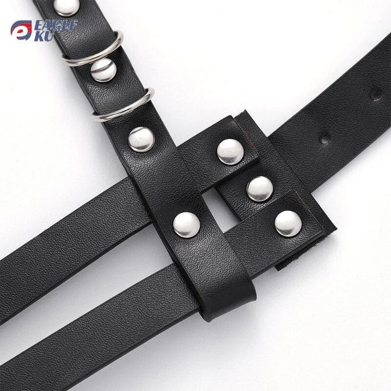 Leather Harness Leg Cage Waist Belt Garter