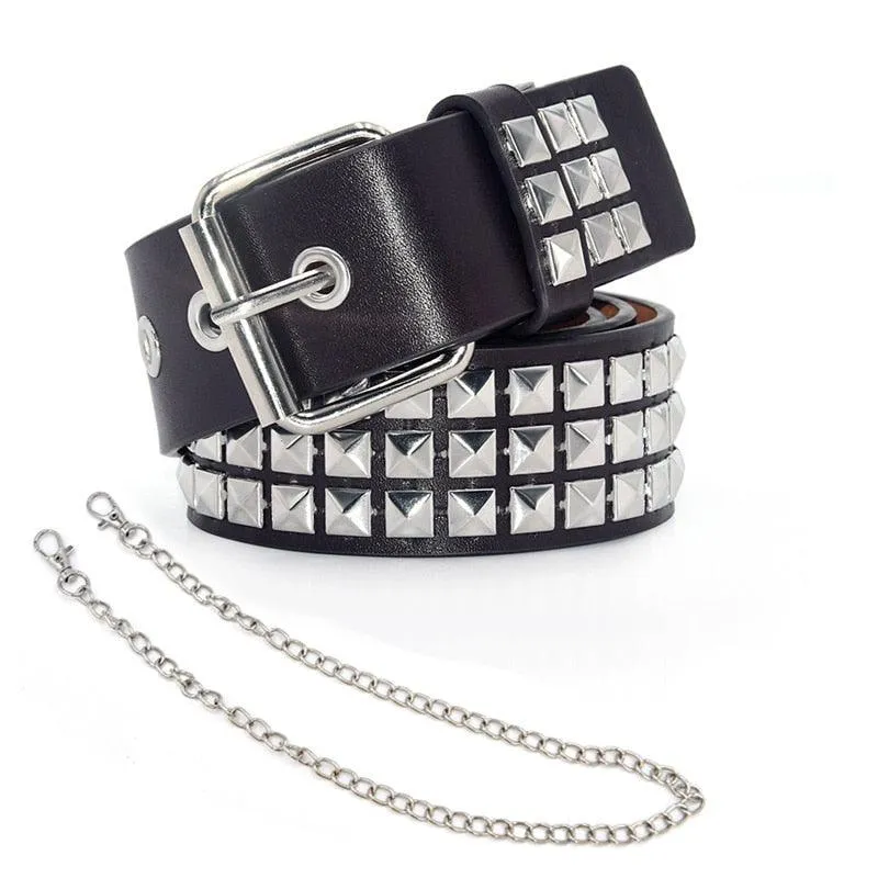 Leather punk bullet belt hollow rivet brand belt personality rock