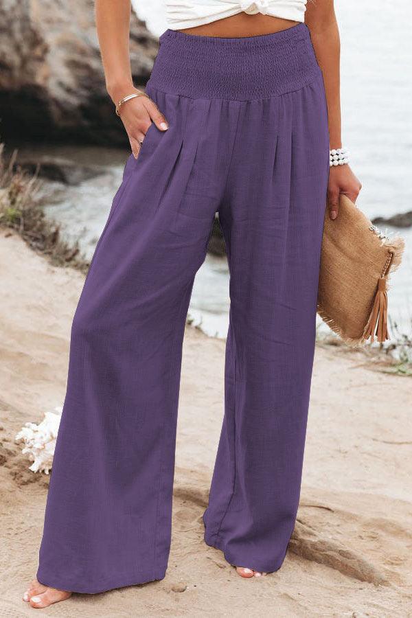 Leisure Wide Leg Cotton and Hemp Loose Pants