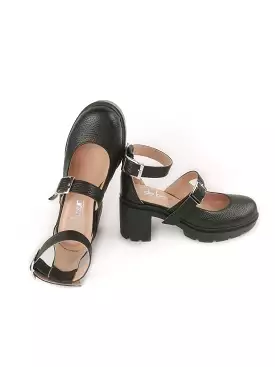 LEXIE BLACK RUBBER HEELS (7,5cm)