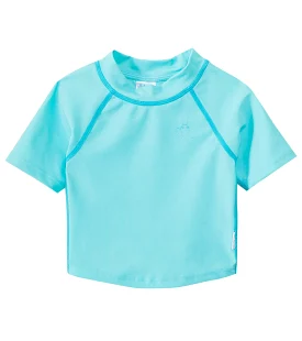 Light Aqua iplay Green Sprout Short Sleeve Rashguard Shirt