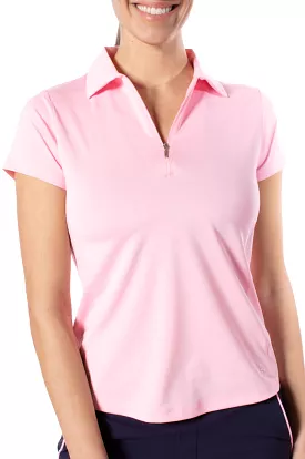 Light Pink Short Sleeve Zip Polo